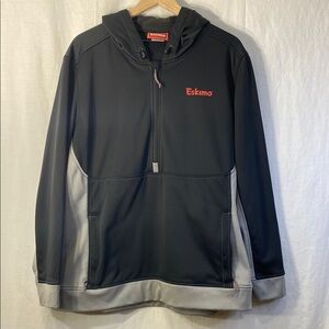 Eskimo Women’s 2XL Black / Gray Hoodie - pockets, hood, 1/2 zip, ice fishing